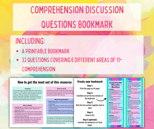 Comprehension Discussion Questions Bookmark