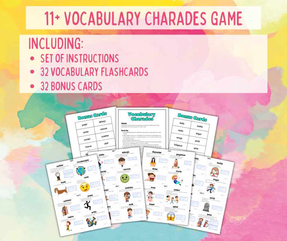 11+ Vocabulary Charades Game